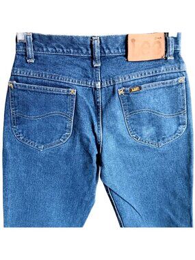 Vintage Lee Bootcut Jeans 26x28 Fit 1980's Straight Raw Perfect Fade Denim Mens